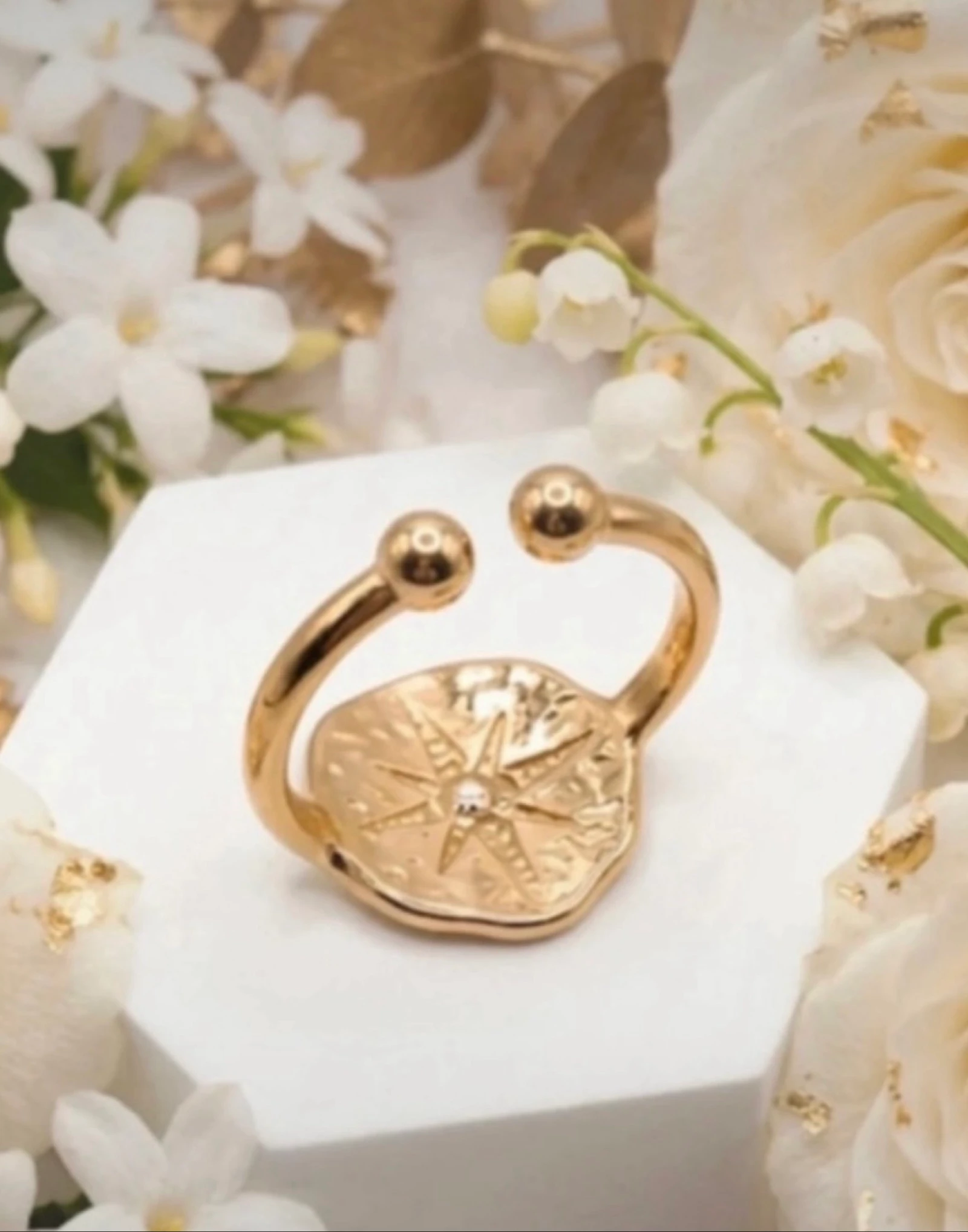 Anillo dorado de acero inoxidable, ajustable – photo 2